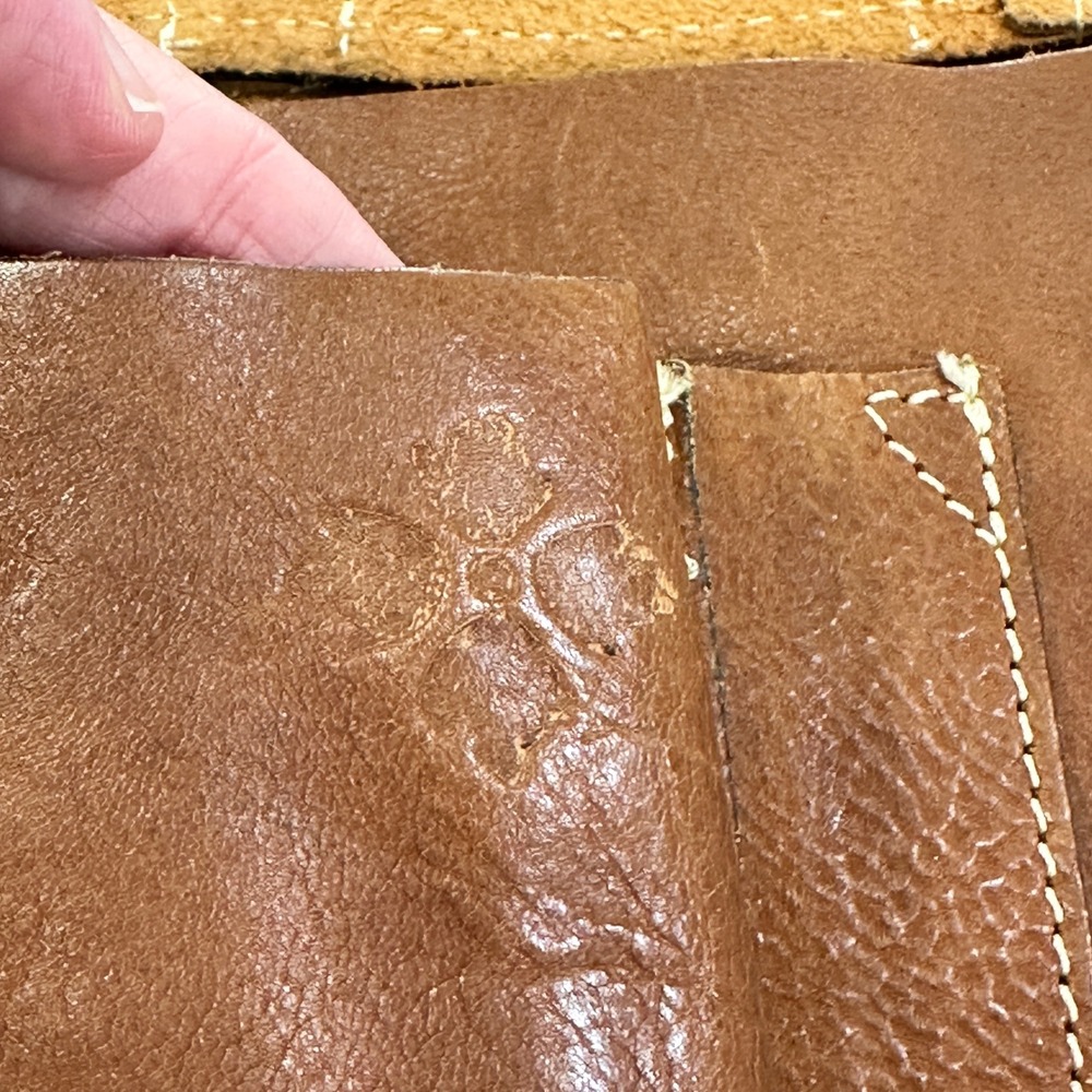 Patricia Nash Italian Leather Saddle Crossbody Women Medium Tan Buckle | Boho - Picture 6 of 15